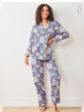 Printfresh Long PJ Set, Organic Cotton, Fancy Fox, Small Tall
